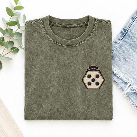 Concertina Hex Fold Left Chest Vintage T-shirt – Army Green