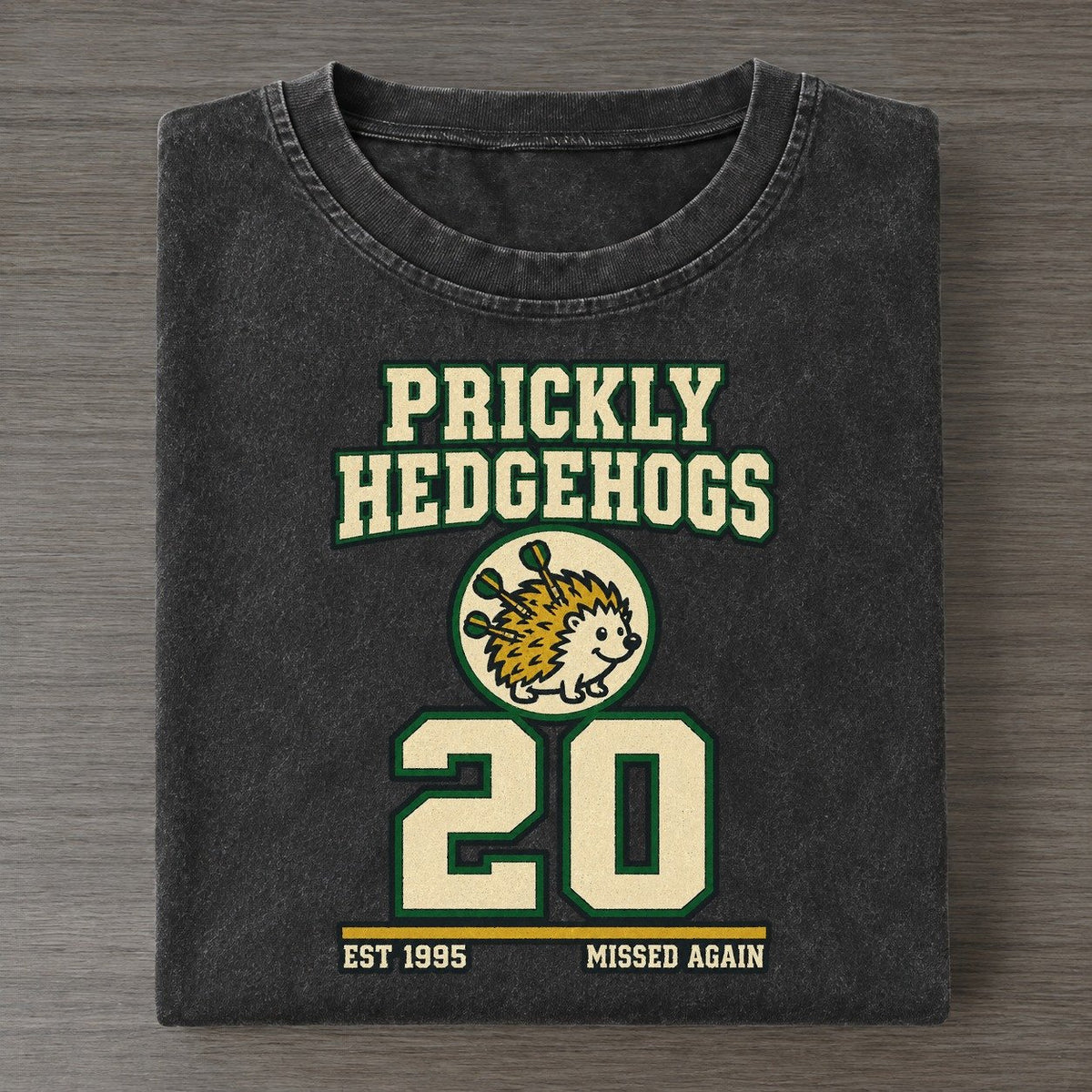 Hedgehog Darts Sunday Nobodies Vintage T-shirt – Black