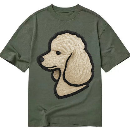 Poodle Contemporary Clean Style With Strong Black Outline Classic T-shirt – Army Green