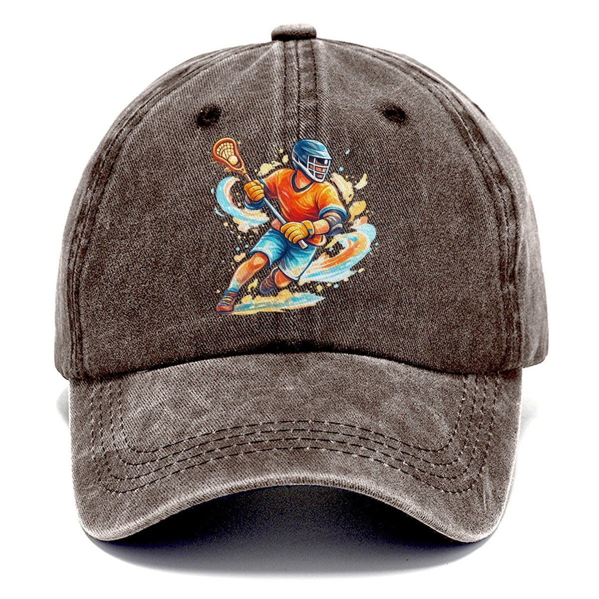 Lacrosse Player Cradling Stick Classic Cap – Brown