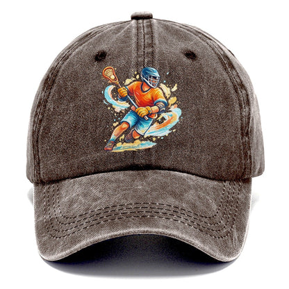 Lacrosse Player Cradling Stick Classic Cap – Brown