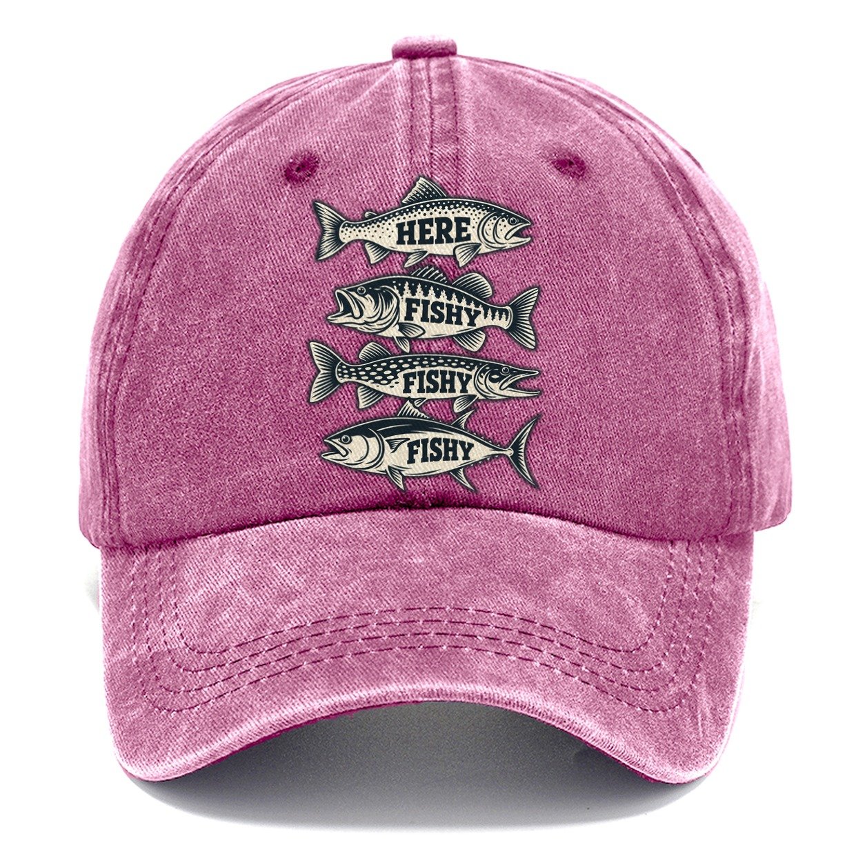 Here Fishy Fishy Stack Fishing Elegant Classic Cap – Dusty Rose