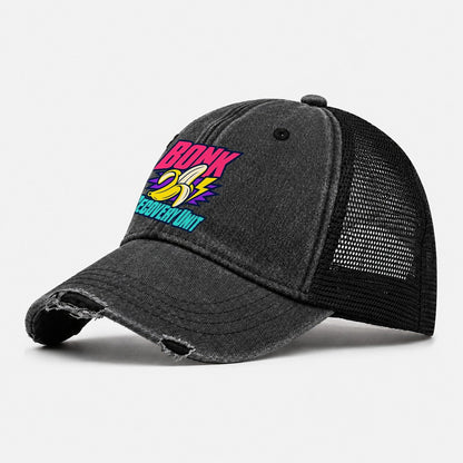 Bonk Recovery Unit 90S Running Clubs Washed Trucker Hat – Black