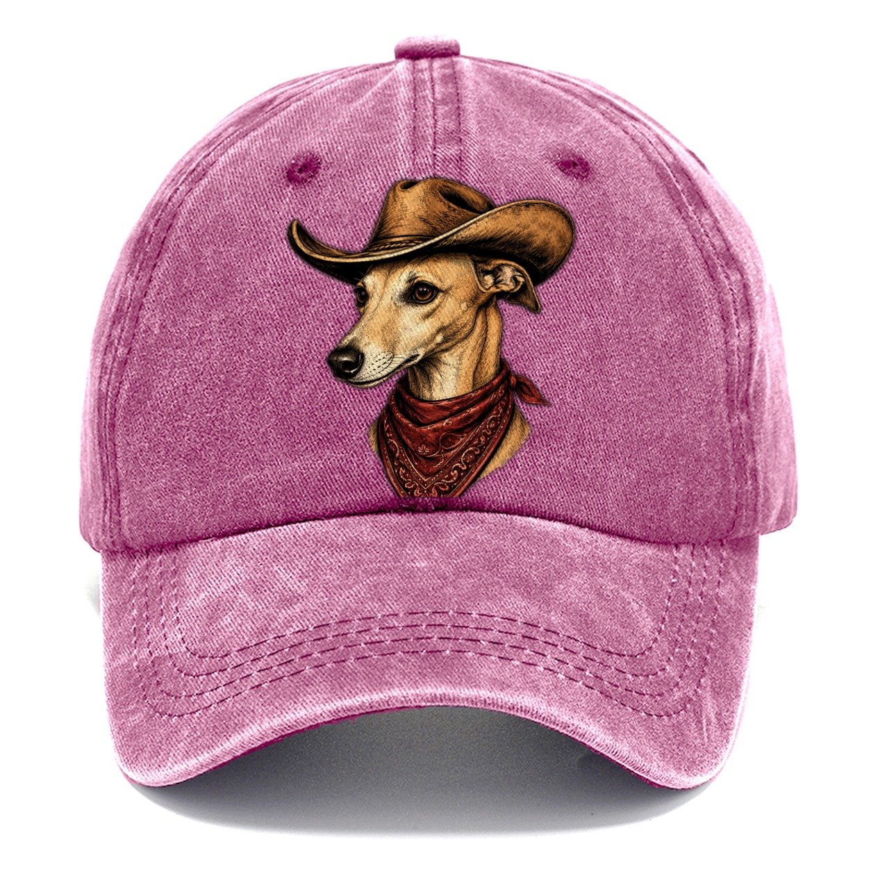 Cowboy Fawn Whippet Portrait Classic Cap – Dusty Rose