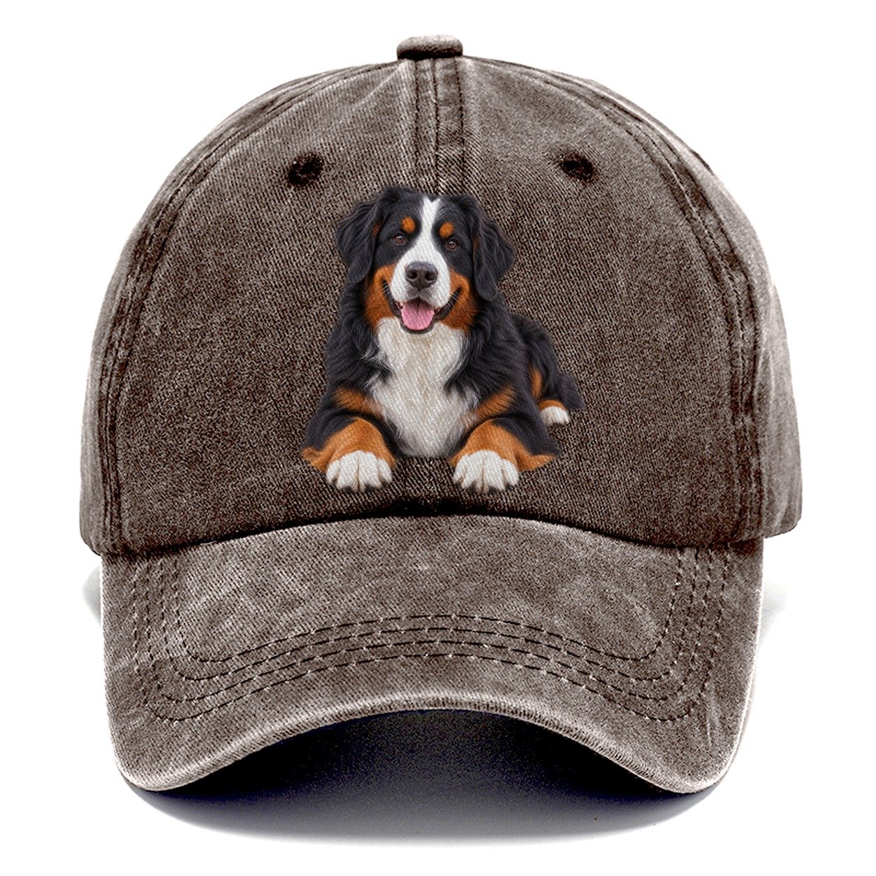 Bernese Mountain Dog Lying Down Top Breeds Classic Cap – Brown