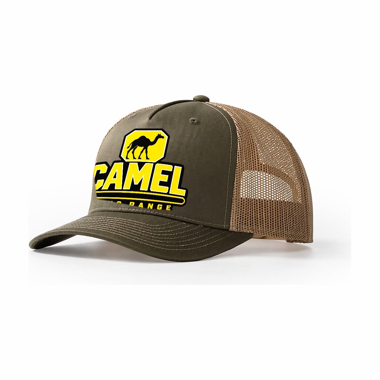 Camel Long Range Heavy Duty Trucker Hat – Olive Khaki