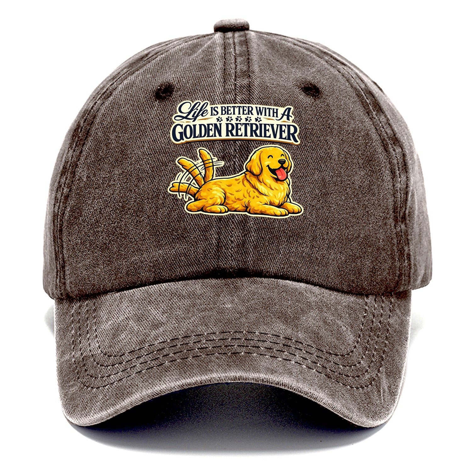 Life Is Better With A Golden Retriever Classic Cap – Brown