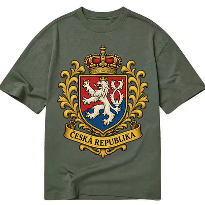 Czech Republic Lion Classic T-shirt – Army Green