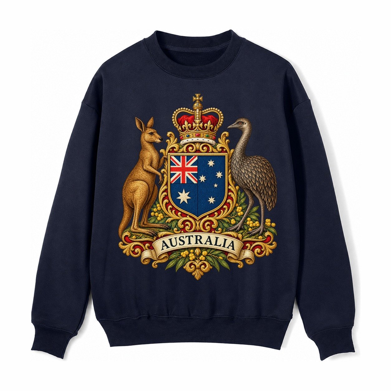 Heritage Coat Badge Fleece Sweatshirt – Navy Blue