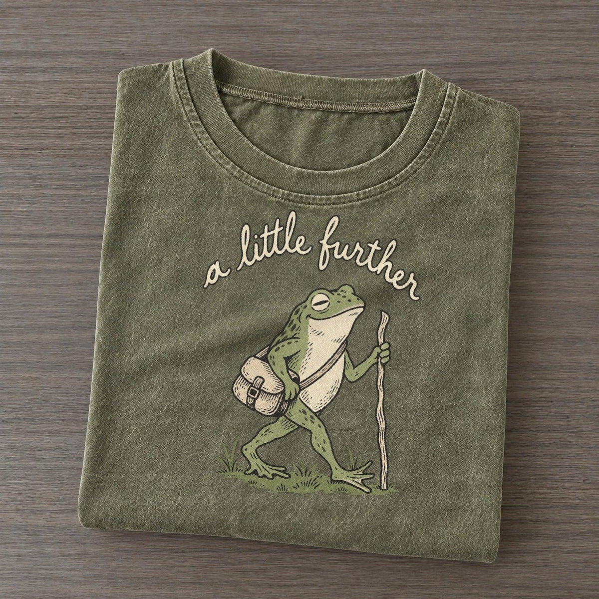 Satchel And Stick Pond Folk Vintage T-shirt – Army Green
