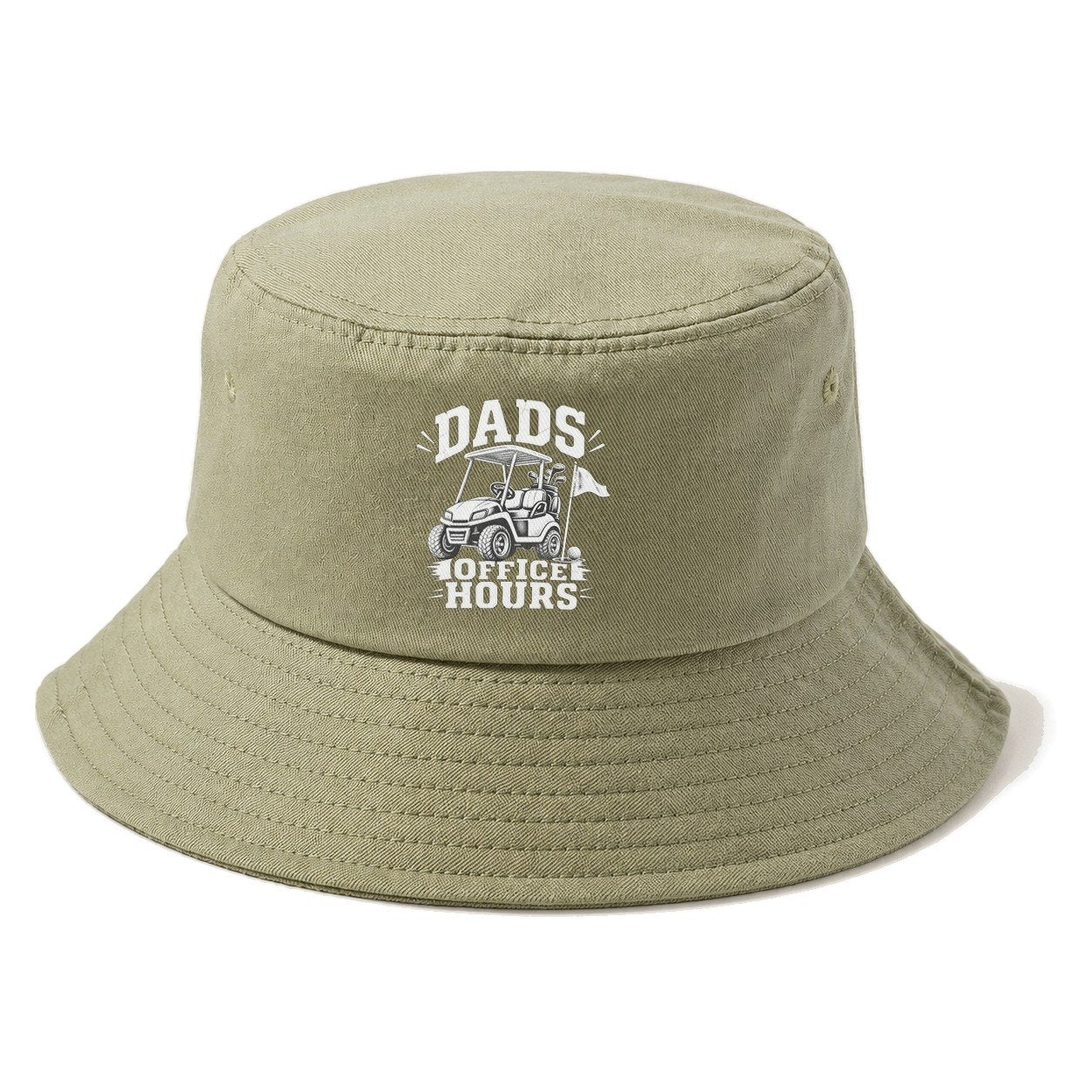 Dads Office Hours Golf Life Bucket Hat – Army Green