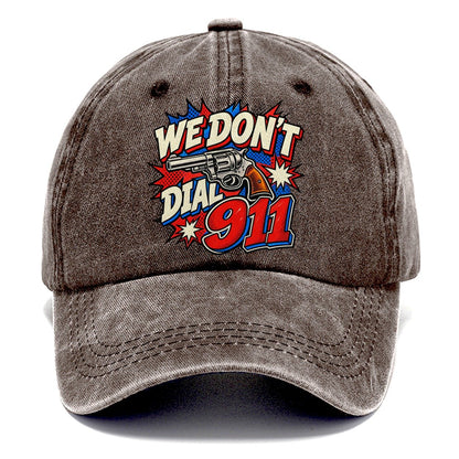 Comic Pop Burst We Don't Dial 911 Classic Cap – Brown