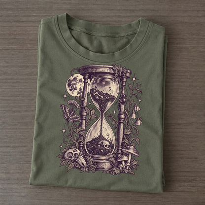 Graveyard Hourglass Midnight Haunt Classic T-shirt – Army Green