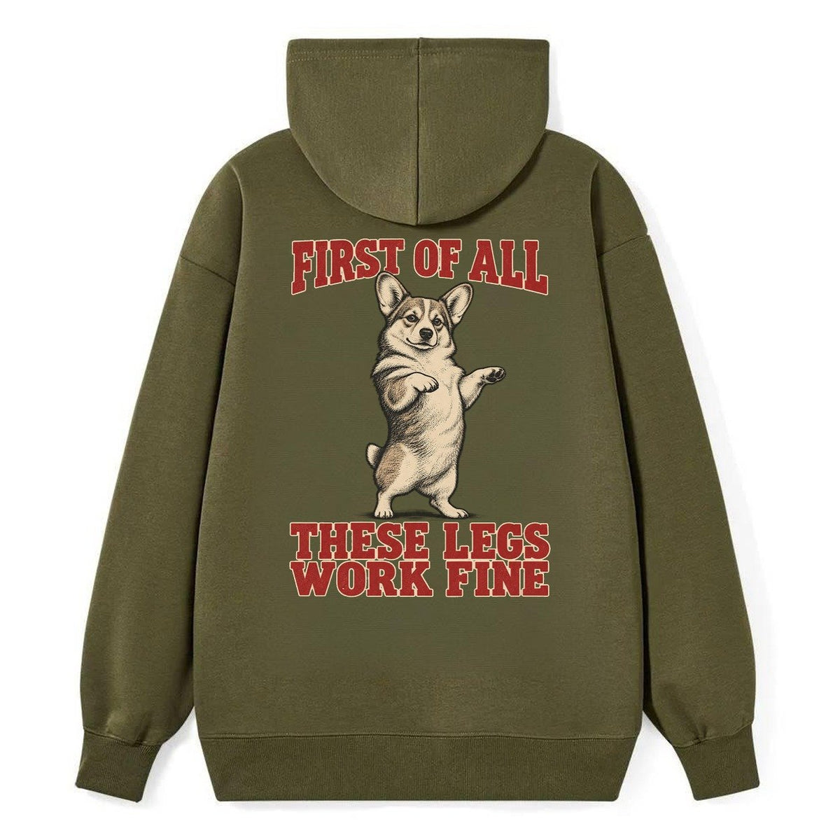 Pembroke Welsh Corgi Dog Declarations Classic Pullover Hoodie – Armygreen