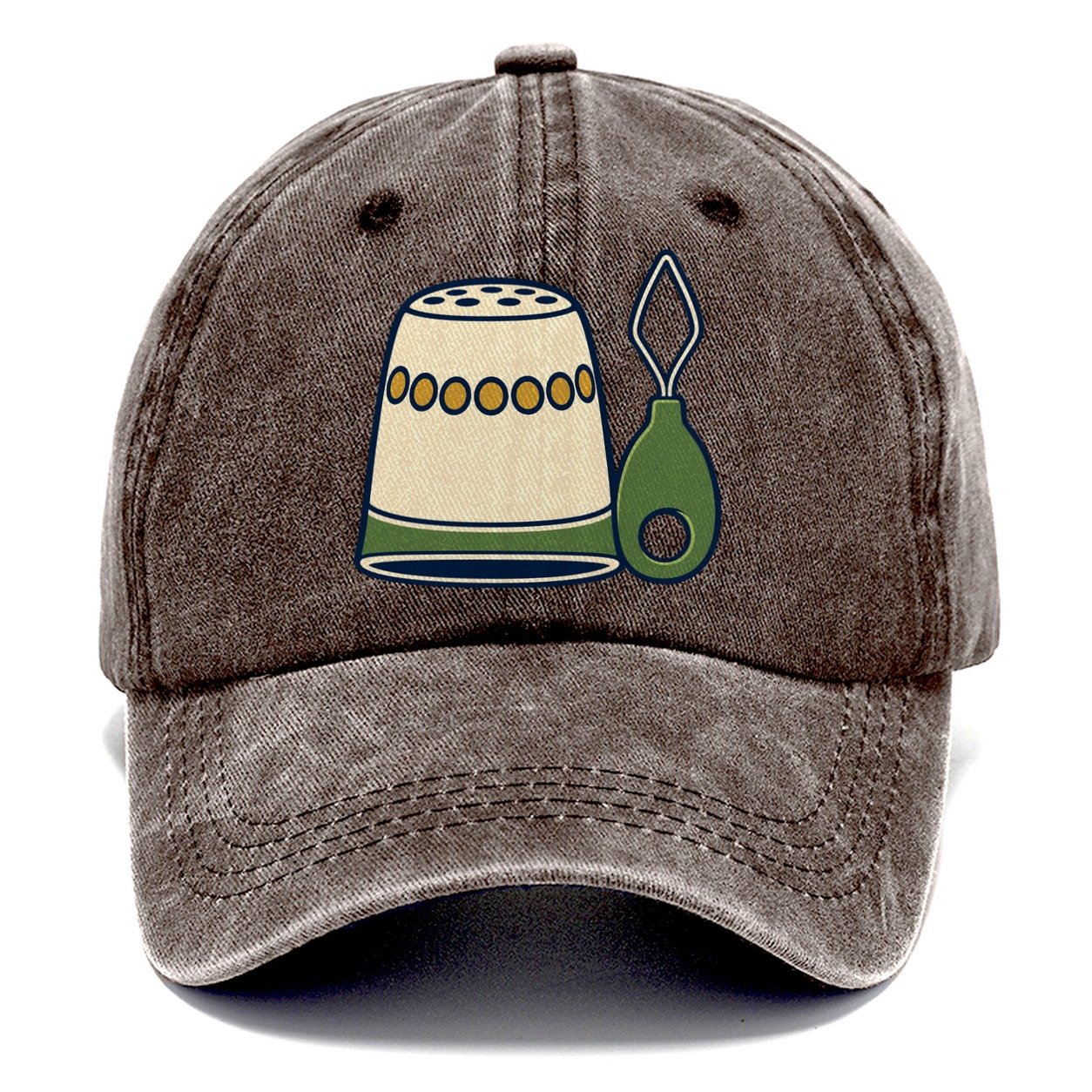 Thimble And Threader And Needlework Classic Cap – Brown