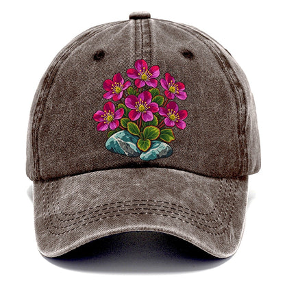 Nunavut Purple Saxifrage Canada Cultural Icons Classic Cap – Brown