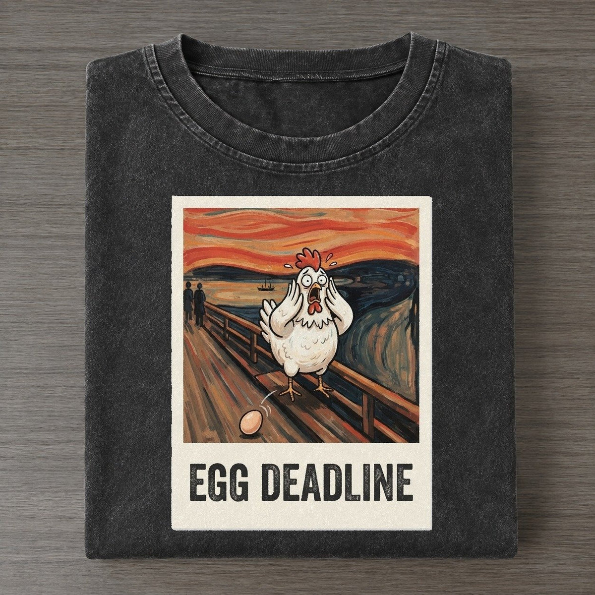 Chicken Scream Egg Deadline Scream Vintage T-shirt – Black