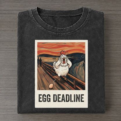 Chicken Scream Egg Deadline Scream Vintage T-shirt – Black