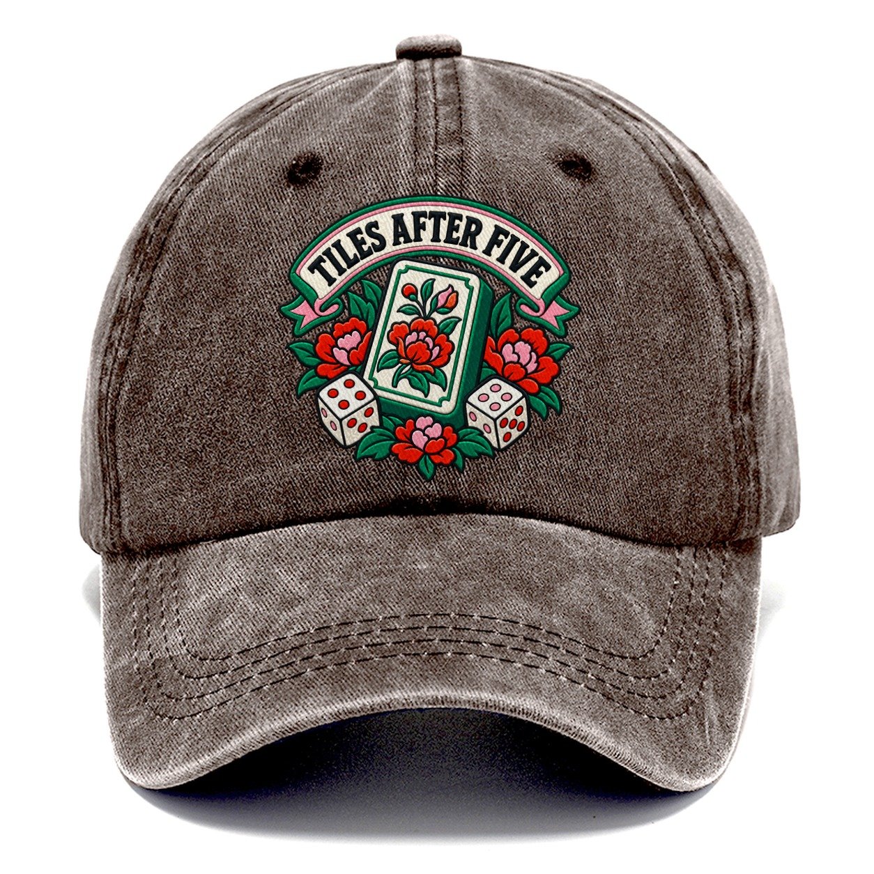 Tiles After Five Mahjong Game Night Classic Cap – Brown