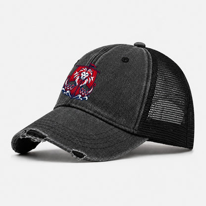 Norway Minimal Emblem Country Logos Washed Trucker Hat – Black