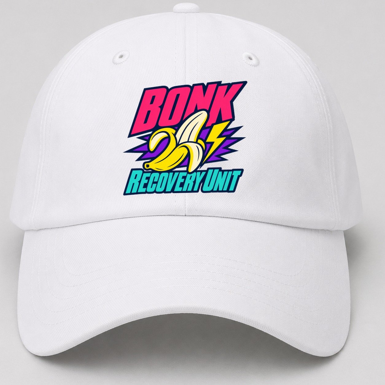 Bonk Recovery Unit 90S Running Clubs Baseball Cap – White