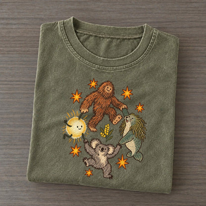 Outback Stomp Cryptid Hoedown Vintage T-shirt – Army Green
