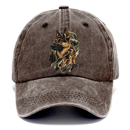German Shepherd Mountain Portrait Classic Cap – Brown
