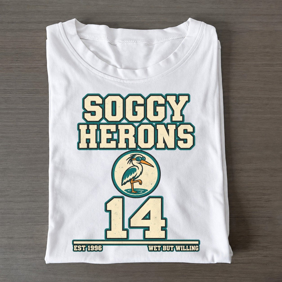 Heron Swim Sunday Nobodies Classic T-shirt – White