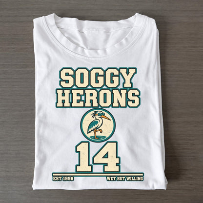 Heron Swim Sunday Nobodies Classic T-shirt – White