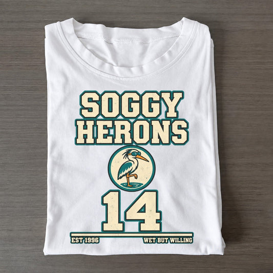 Heron Swim Sunday Nobodies Classic T-shirt – White