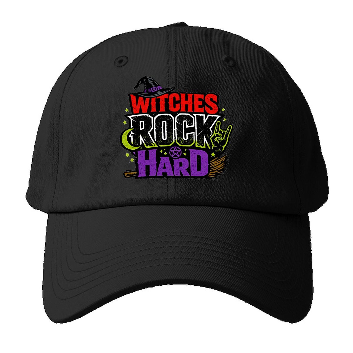 Witches Rock Hard Baseball Cap – Black