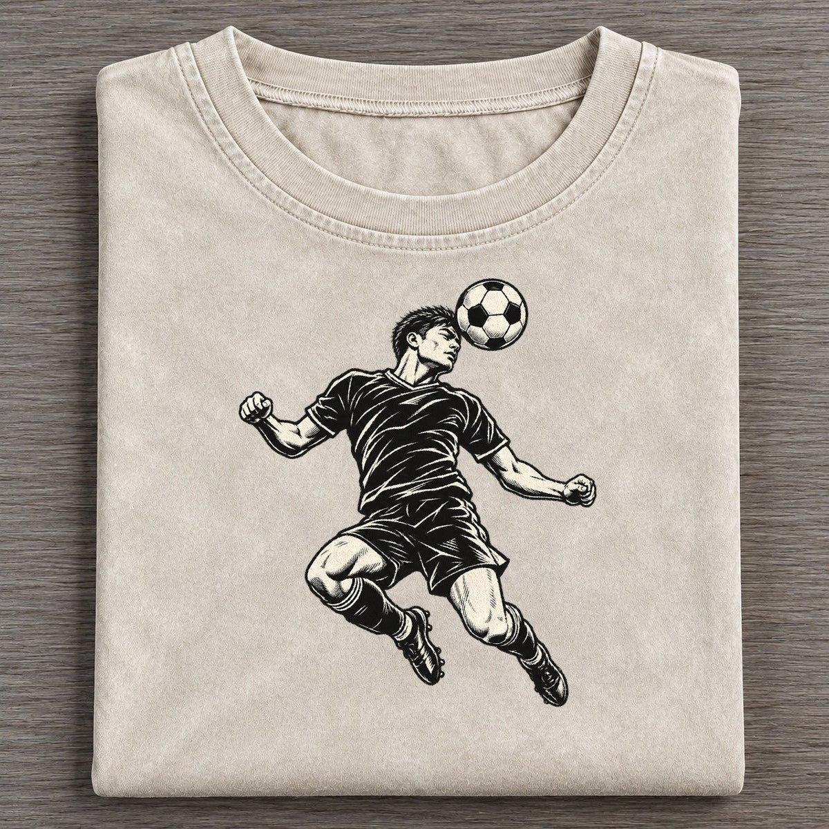 Football Header Leap Global Sports Ink Figures Vintage T-shirt – Off White