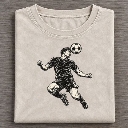 Football Header Leap Global Sports Ink Figures Vintage T-shirt – Off White