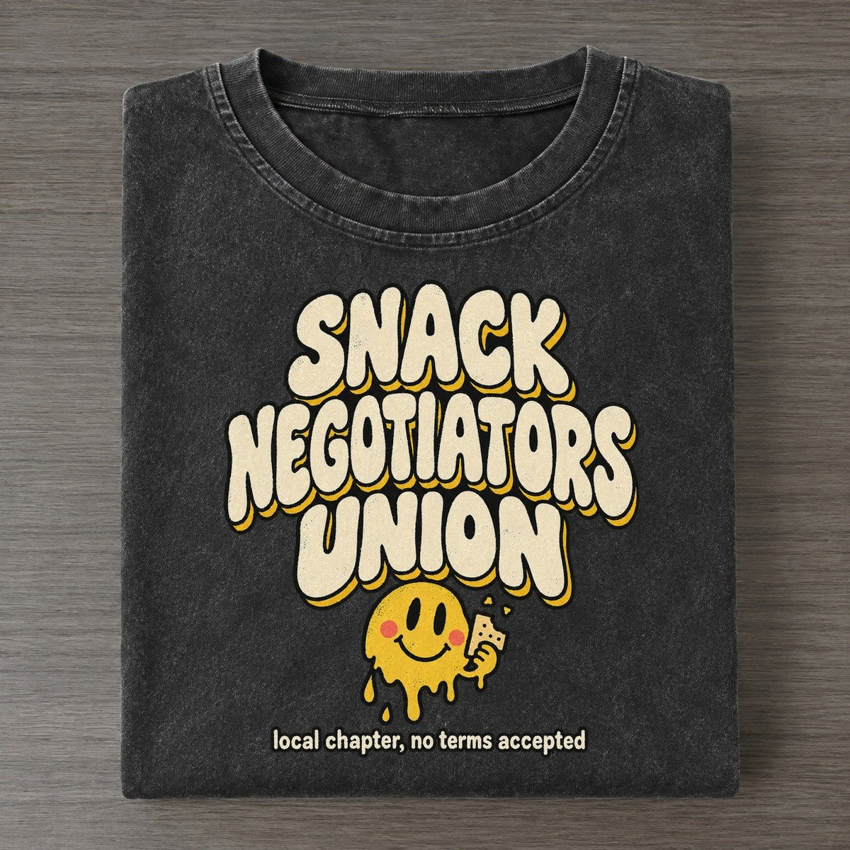 Snack Negotiators Running On Fumes Club Vintage T-shirt – Black