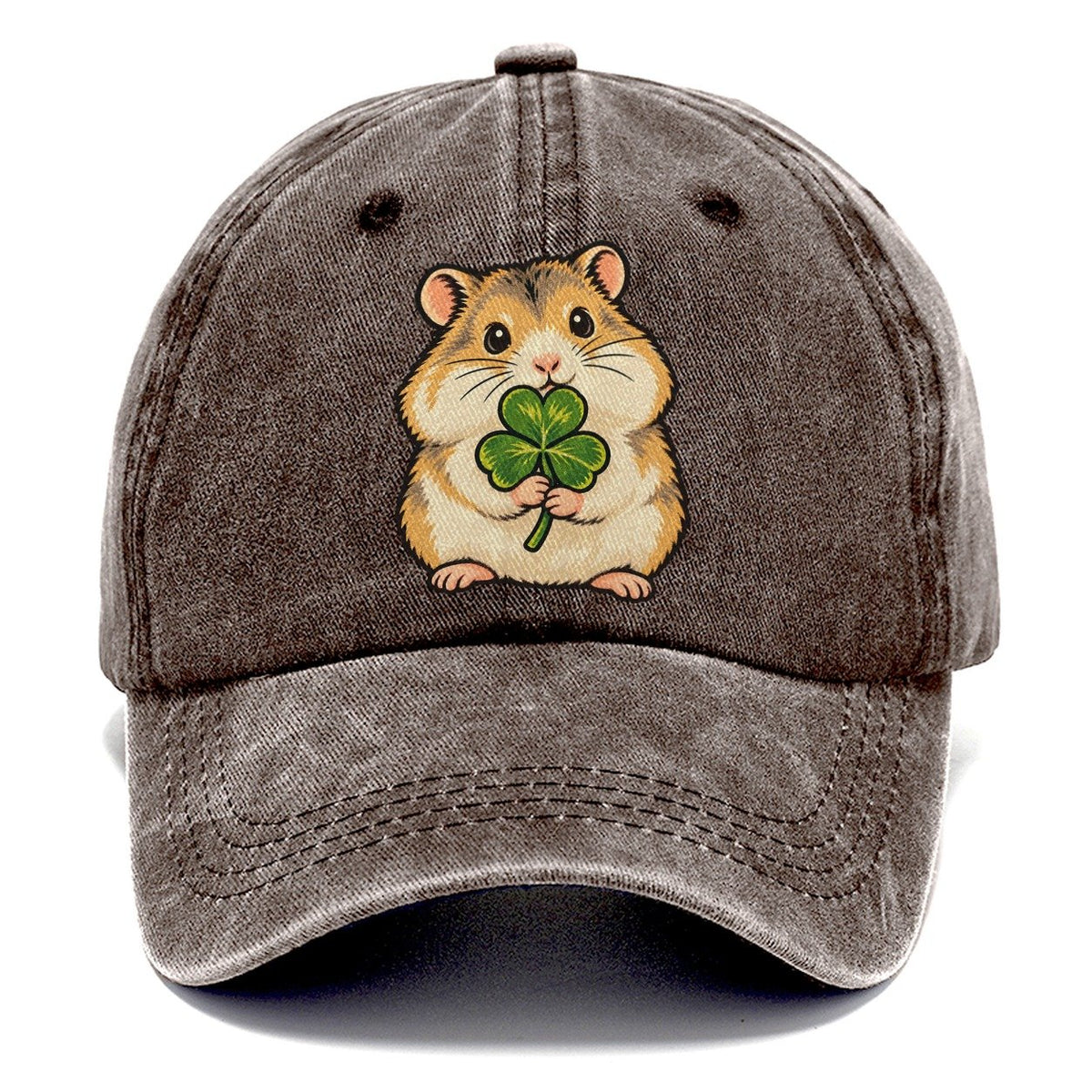 Hamster Clover Hold Small Pet Logos Classic Cap – Brown