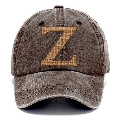 Woven Tweed Z Monogram Classic Cap – Brown