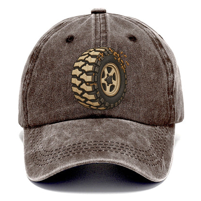 Mud Terrain Tyre Three Quarter Off Roading And Overlanding Classic Cap – Brown