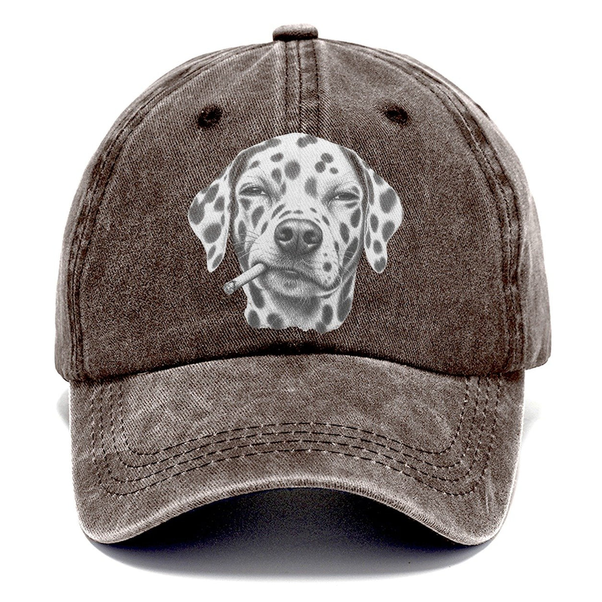Dalmatian A Loosely Hand Rolled Cigarette Smoking Dogs Smoking Dogs Portraits Classic Cap – Brown