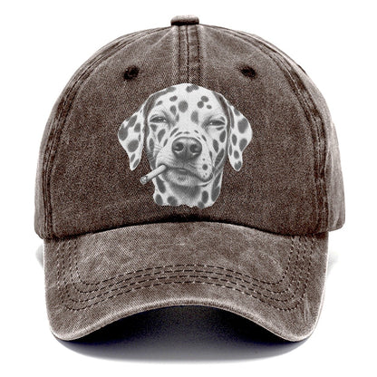 Dalmatian A Loosely Hand Rolled Cigarette Smoking Dogs Smoking Dogs Portraits Classic Cap – Brown
