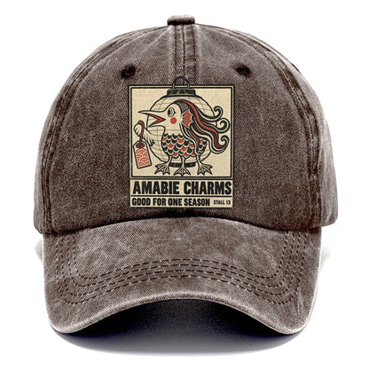 Amabie Charms Yokai Night Market Classic Cap – Brown