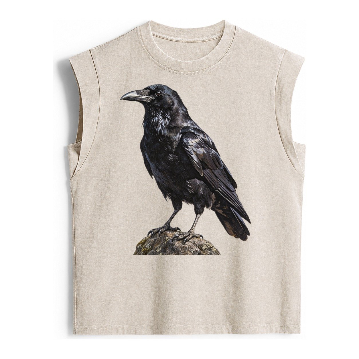 Raven Vintage Washed Tank – Beige