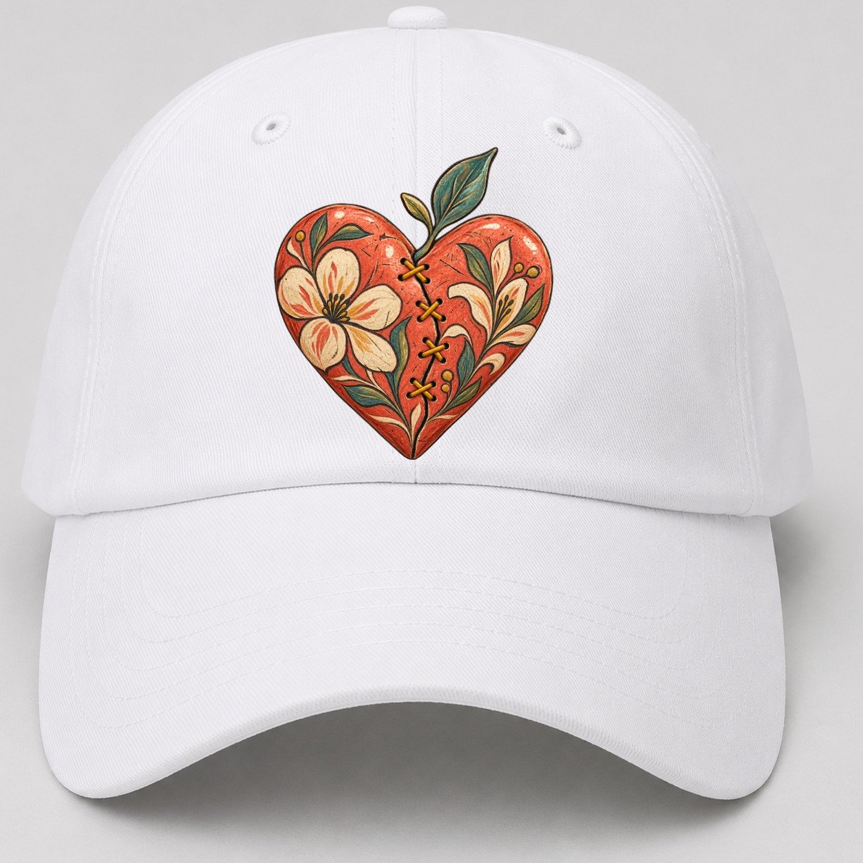Mended Heart Golden Thread Gentle Wild Baseball Cap – White