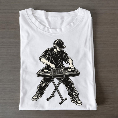 Dj Mixer Crossfade Global Music Ink Figures Classic T-shirt – White