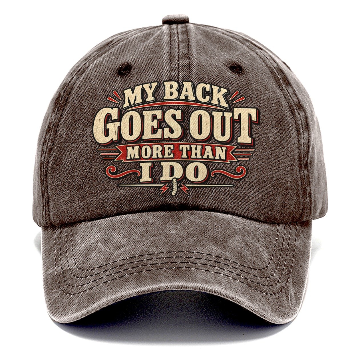 My Back Goes Out More Than I Do American Wit Classic Cap – Brown
