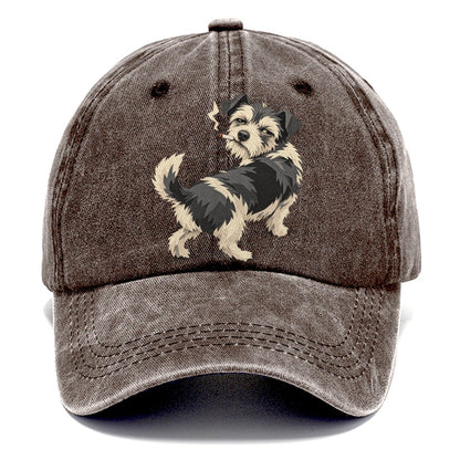 Scruffy Dog Smoking a Cigarette Classic Cap – Brown
