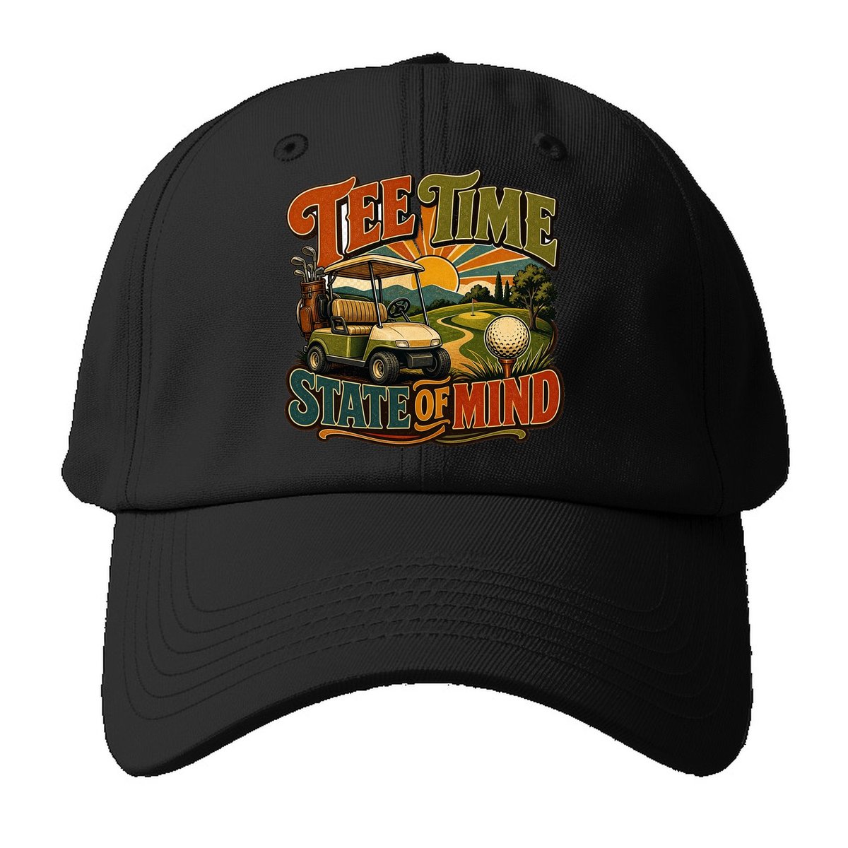 Tee Time State Of Mind Baseball Cap – Black