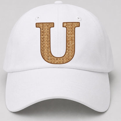 Woven Tweed U Monogram Baseball Cap – White