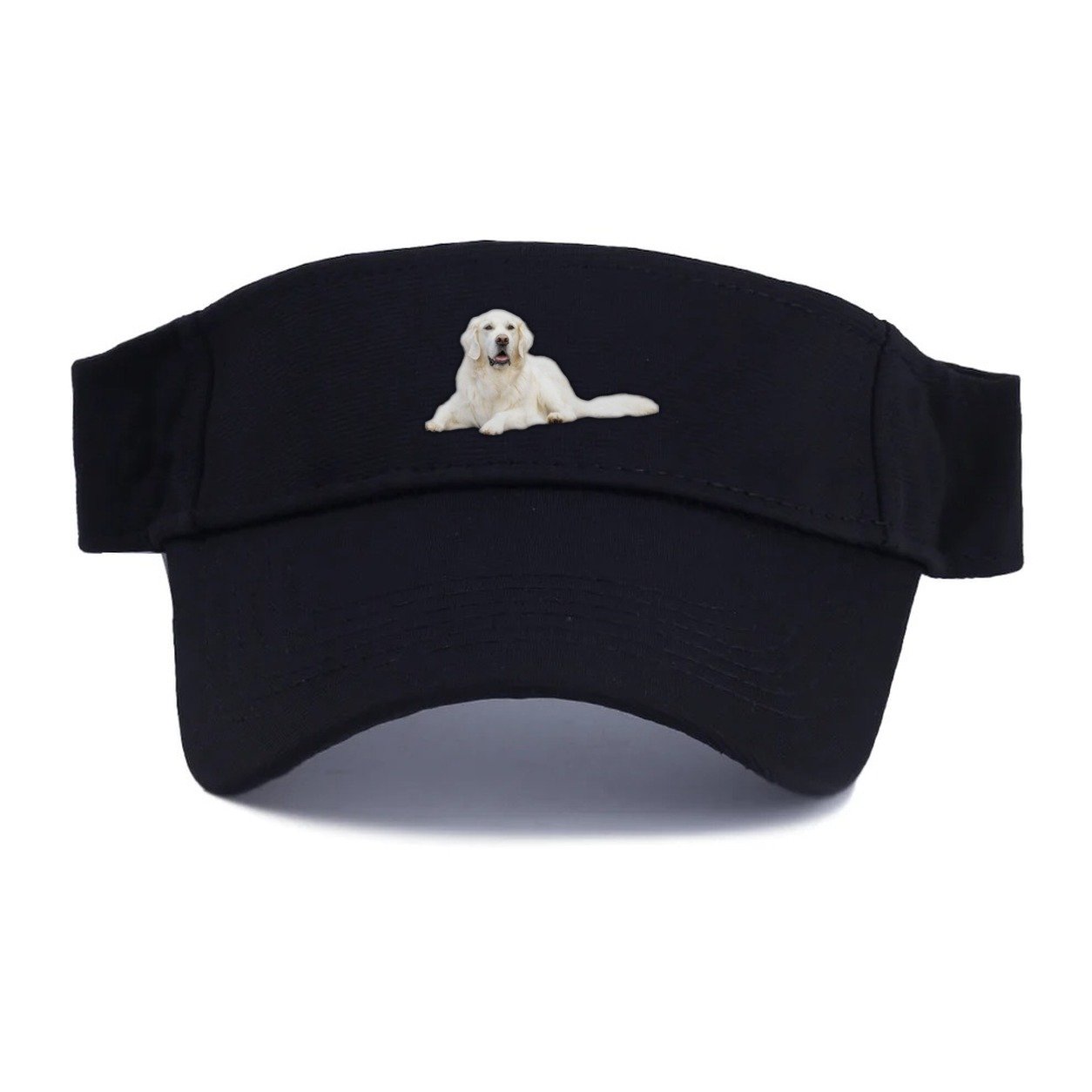 White English Cream Golden Retrievers Visor – Black