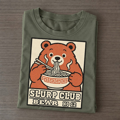 Bear Double Slurp Club Classic T-shirt – Army Green
