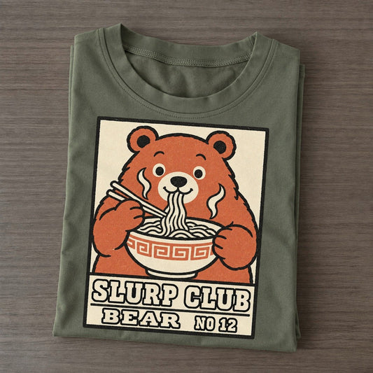 Bear Double Slurp Club Classic T-shirt – Army Green
